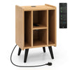 Stand Vinyl Record Storage Turntable Stand-Natural Record Player