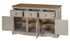 Corona Sideboard Grey Painted Wax 3 Door 3 Drawer Solid Wood Pine Wooden Dresser