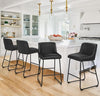 Bar Stools Set of 3/4 PU Leather 24 Inch Height Bar Chairs With Backrest