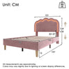 3FT Upholstered Bed Frame with LED Light Strip Stylish Single Bed For Teens Pink