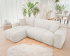 Corner Sofa Bed with Storage Universal Corner Side Cream Velvet Fabric FURYN