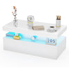 High Gloss LED Coffee Table With Storage 2 Drawers Modern Living Room Furniture