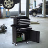 2 in 1 Metal Tool Cabinet Cart Storage Box Cabinet w/ 5 Drawers Pegboard Chest