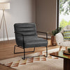 Industrial Retro Faux Leather/Velvet Armchair Ribbed Back Chair Lounge Sofa Seat