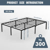 5ft King Bed Frame Mattress Foundation Metal Iron Bed with Under-bed Poquufdqxvu