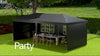 6m x 3m Garden Gazebo Marquee Canopy Party Tent Canopy Patio Black