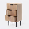 OHS Ribbed Bedside Table Cabinet 3/4/5/6 Draw Nightstand Side Board