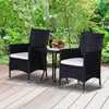 Rattan Bistro Set Garden Chair Table Patio Outdoor, Black