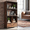 Wooden Open Display Cabinet Industrial Freestanding Bookcase