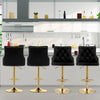 2x Breakfast Bar Stools Velvet Kitchen Counter Chair Lift Chrome Base Pub Restur