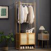 Bamboo Clothes Rack Garment Rail Stand Storage Shoe Cabinet Shelf Walk-in Closet