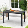 Costway 120 cm Wicker Dining Table Patio Rectangular Rattan Table for 6 people