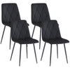 4/6X Dining Chairs Set Velvet Padded Seat Metal Legs Home Kitchen Office