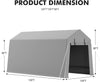 10x15 ft Carport Storage Shed Portable Garage w/ Roll-up Zipper Door Waterproof