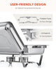 4-Packs Chafer Chafing Dish Set 9L Stainless Steel Buffet Bain Marie Food Warmer