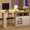 Sideboard Bar Table with Storage Cabinet, Drawer, Spice Rack, Adjustable Shelves