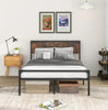 Double Bed Frame Industrial Metal Platform Bed with Headboard and Footboard