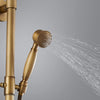 Antique Brass Bathroom Shower Mixer Taps Set Rain Round Twin Head Exposed Valve