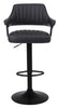 2 X PLUSH BLACK BAR STOOLS, GAS LIFT, BREAKFAST KITCHEN BAR PADDED ARMS & BACK