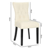2 pcs Faux Leather Dining Chairs Set PU Seat Soft Back Wooden Legs Kitchen Chair