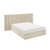 Beige Velvet Double Ottoman Bed with Wide Headboard - Iman IMN001DA