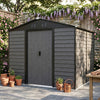 10x6FT Garden Shed Metal Apex Roof Outdoor Storage XL House With Free Foundation