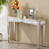 120x35cm Mirrored Console Table Diamond Crystal Hallway w/ Thicken Tapered Legs