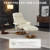 Recliner Armchair With Footstool High Back Heat And Massage Ergonomic Sofa Chair