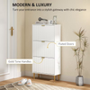 Slim Shoe Storage Cabinet with 3 Flip Drawers for Hallway, White