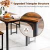 3-Piece Dining Table Set Industrial Breakfast Kitchen Table Set-Coffee