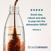 SodaStream 1 Litre Slim Reusable Dishwasher Safe Water Bottles Pack of 2 for Spi