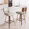 Swivel Bar Stools Set of 2, 66cm Upholstered Faux Leather Counter