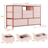 TV Stand with LED Light for 32-50" TVs, Media Console Table w/ 8 Drawers Bedroom