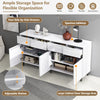 Sideboard 160cm Wooden Storage Cabinet with 4 Drawers & 4 Doors, Modern White