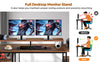 Home Office Computer Desk with Monitor Stand 2 Drawer Storage Shelves LED Lights