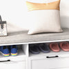 Shoe Storage Bench w/ Removable Cushion, Open Compartments & Drawers Refurbished