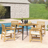 COSTWAY 4-Person Outdoor Dining Table 107x107cm Acacia Wood Patio Table-Natural