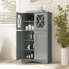 Storage Cabinet Linen Storage Cabinet with Doors-Grey Bathroom