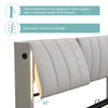 Super King Bed 180x200cm w/ LED Lighting, Hydraulic Storage & USB Charging, Grey