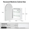 Arched Bathroom Mirror Cabinet Wall Mounted with Storage Modern Mirror Cupboard
