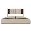 6ft Super King Bed Frame Upholstered Ottoman Storage Bed w/USB Wireless Charging