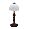 Vintage Table Lamp with Rose Carved Ceramic Shade Classic Desk Light for Bedroom