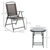 Folding Bistro Set Patio Chairs Coffee Table Balcony Garden Furniture Brown