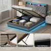Lift up Storage Bed Frame with RGB LED Lights, 150 x 200cm, Dark Grey
