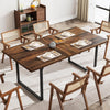 63-78.8'' Extendable Dining Table Kitchen Table with Metal Frame for 6-8 People