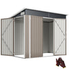 Outdoor Storage Shed, 7.5 x 4.3ft Metal Garden Shed, Light Grey