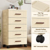5-Tier Rolling Storage Cart with Drawers,Multi-Purpose Storage Cabinet for Toys