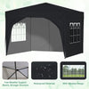 Pop Up Gazebo 3X3M Awning Canopy Party Tent Marquee 4 Sides Garden Outdoor Black