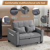 2 SEATER SOFA FABRIC LOVESEAT SOFA CONVERTIBLE PULL OUT SOFA BED GUEST BED GREY