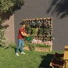 Raised Garden Bed with Lattice Trellis Hanging Roof Elevated Wooden Planter Box